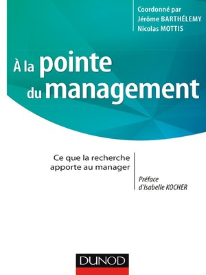 cover image of A la pointe du management
